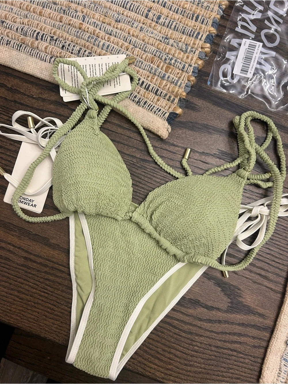 Monday Swimwear Avocado Crinkle Set